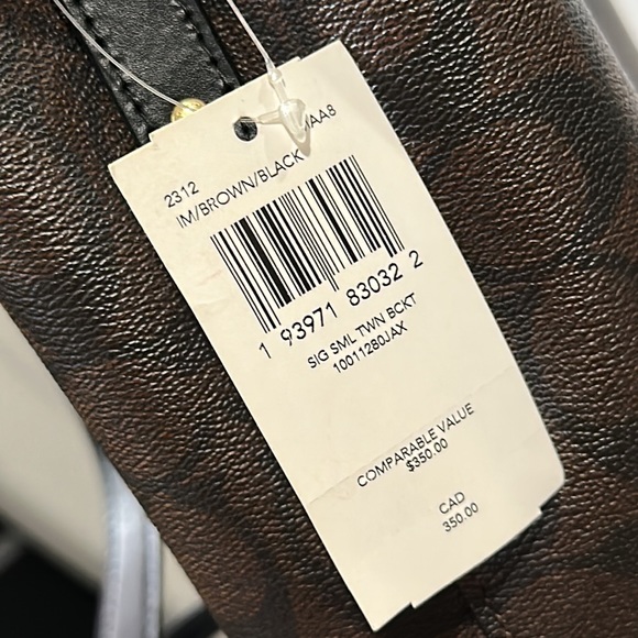 Coach Mollie Bucket Bag 22 In Signature Canvas in "Gold/Brown Black" - Picture 10 of 10
